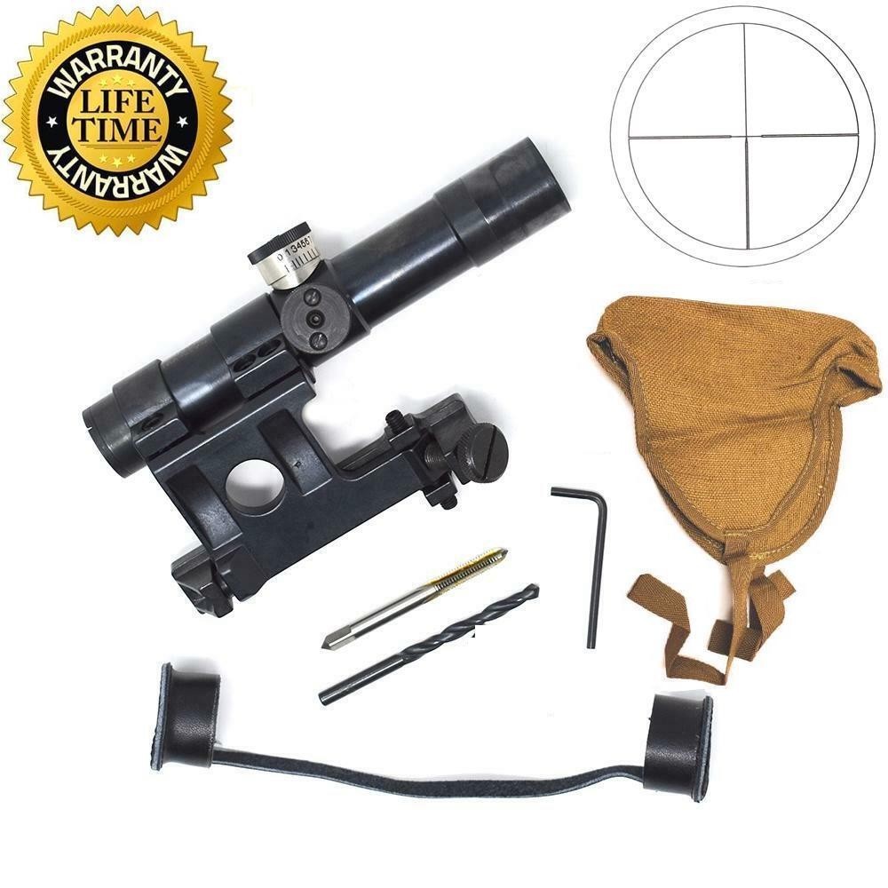 Mosin Nagant PU91/30 Scope with Mount Complete Set SVT-40 MG4X20 German Reticle 
