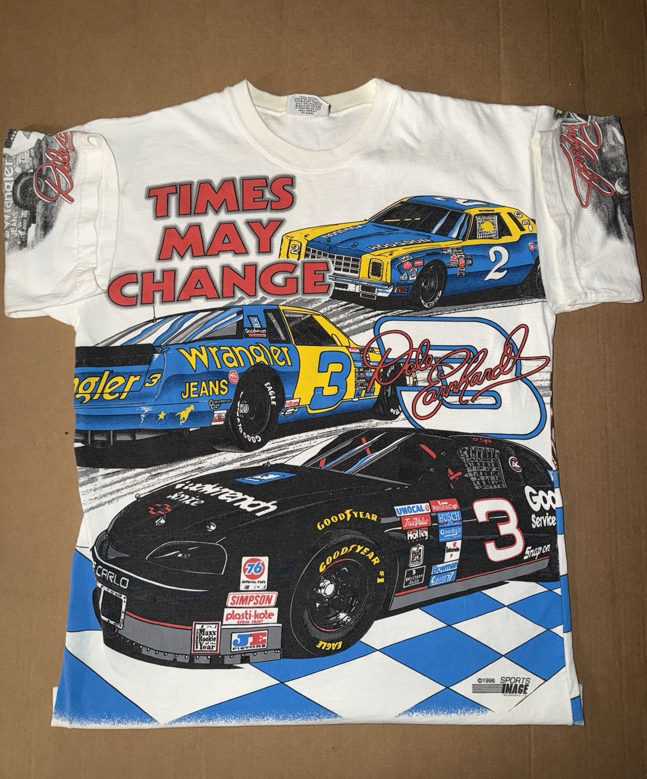 Dale Earnhardt Vintage 90s NASCAR Racing T-Shirt Times May Change, Size M