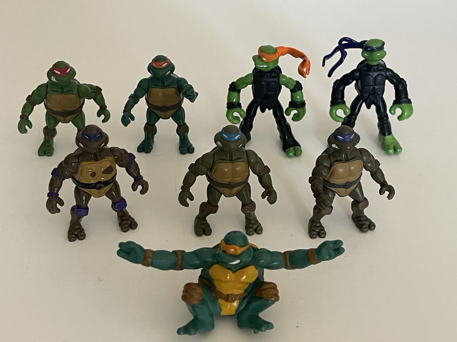 Vintage TMNT Mini Figures Lot of 7 (2002-2004) Playmates 2\