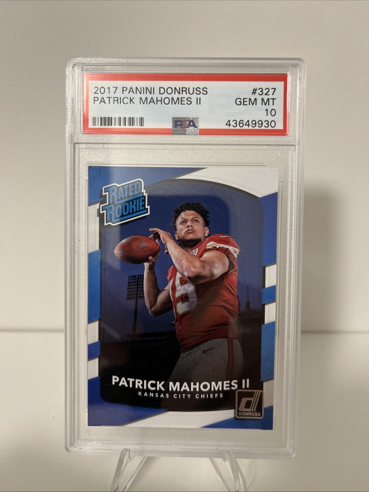 2017 Panini Donruss Patrick Mahomes II PSA 10