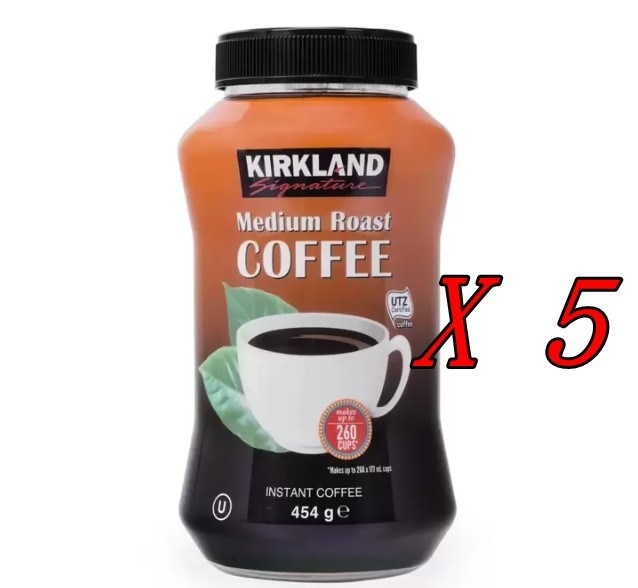 Costco Kirkland Signature Instant Medium Roast Coffee 5 EA[454g / 15oz 260 cups]