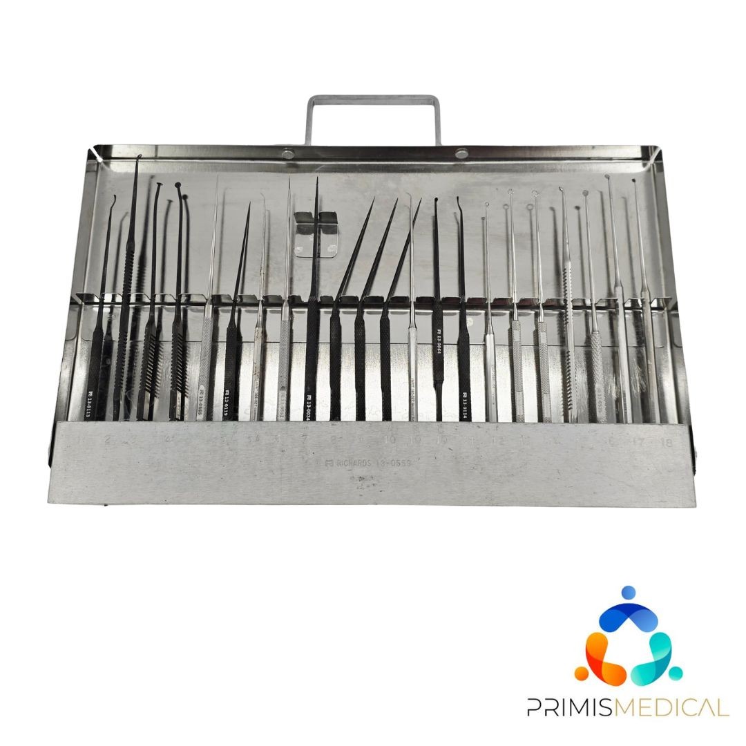Richards ENT Microsurgical Otology Surgical 23-Piece Instrument Set w/ Case
