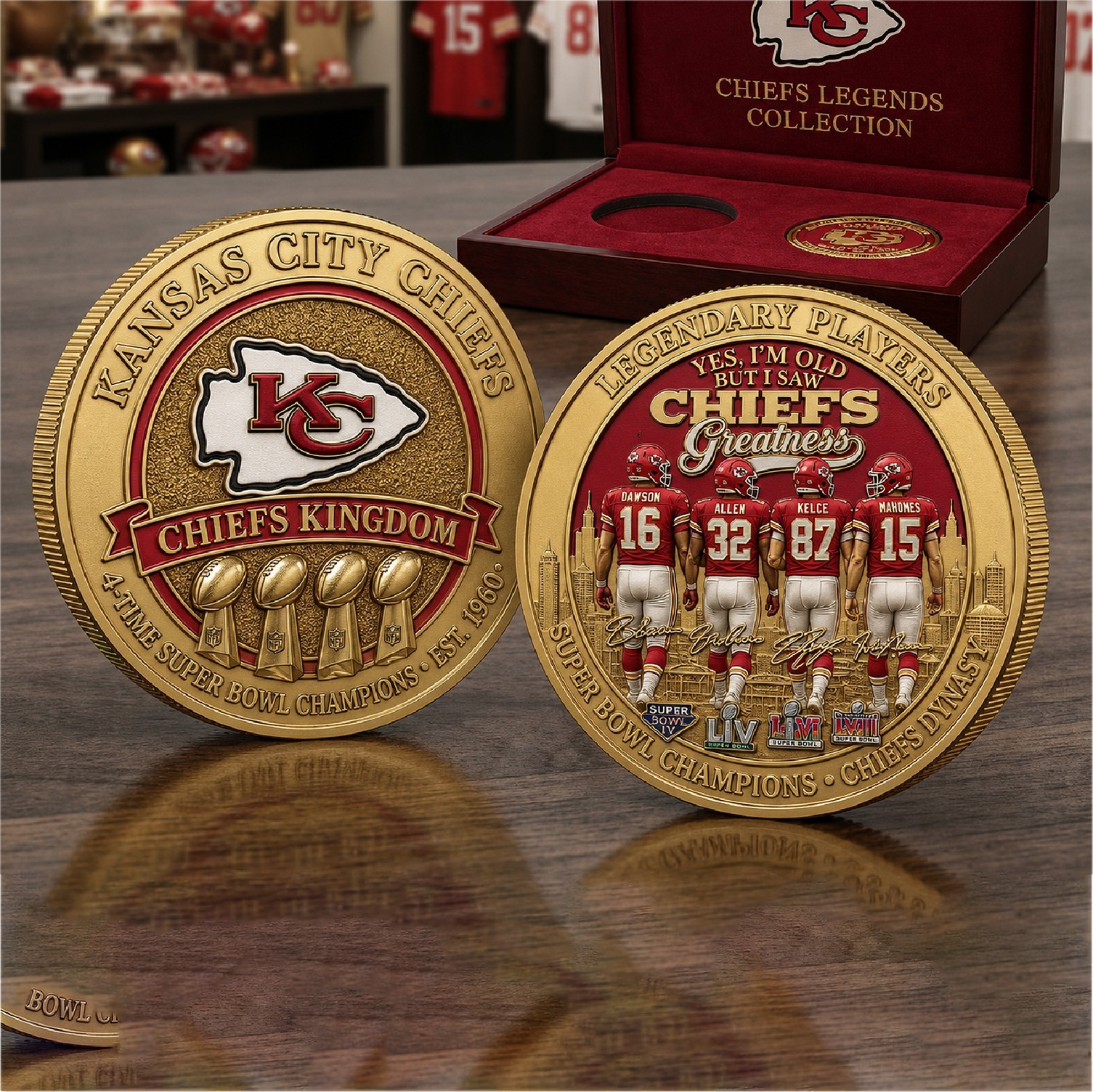 Kansas City Chiefs Legends Collection Commemorative Gold Plated Coin