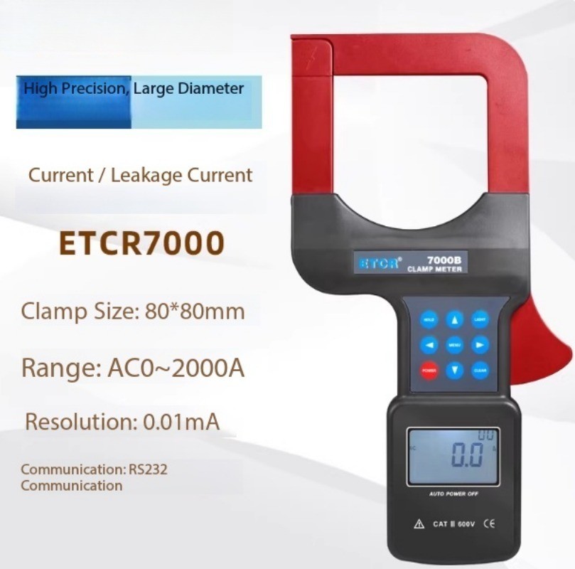 Large Diameter Clamp Leakage Meter High Precision Ammeter Voltage Tester