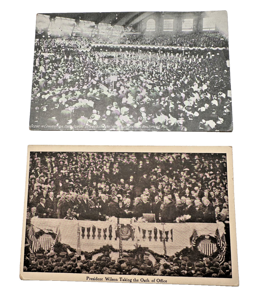 1912 DEMOCRATIC CONVENTION & 1913 PRESIDENT WILSON OATH POSTCARDS HH12