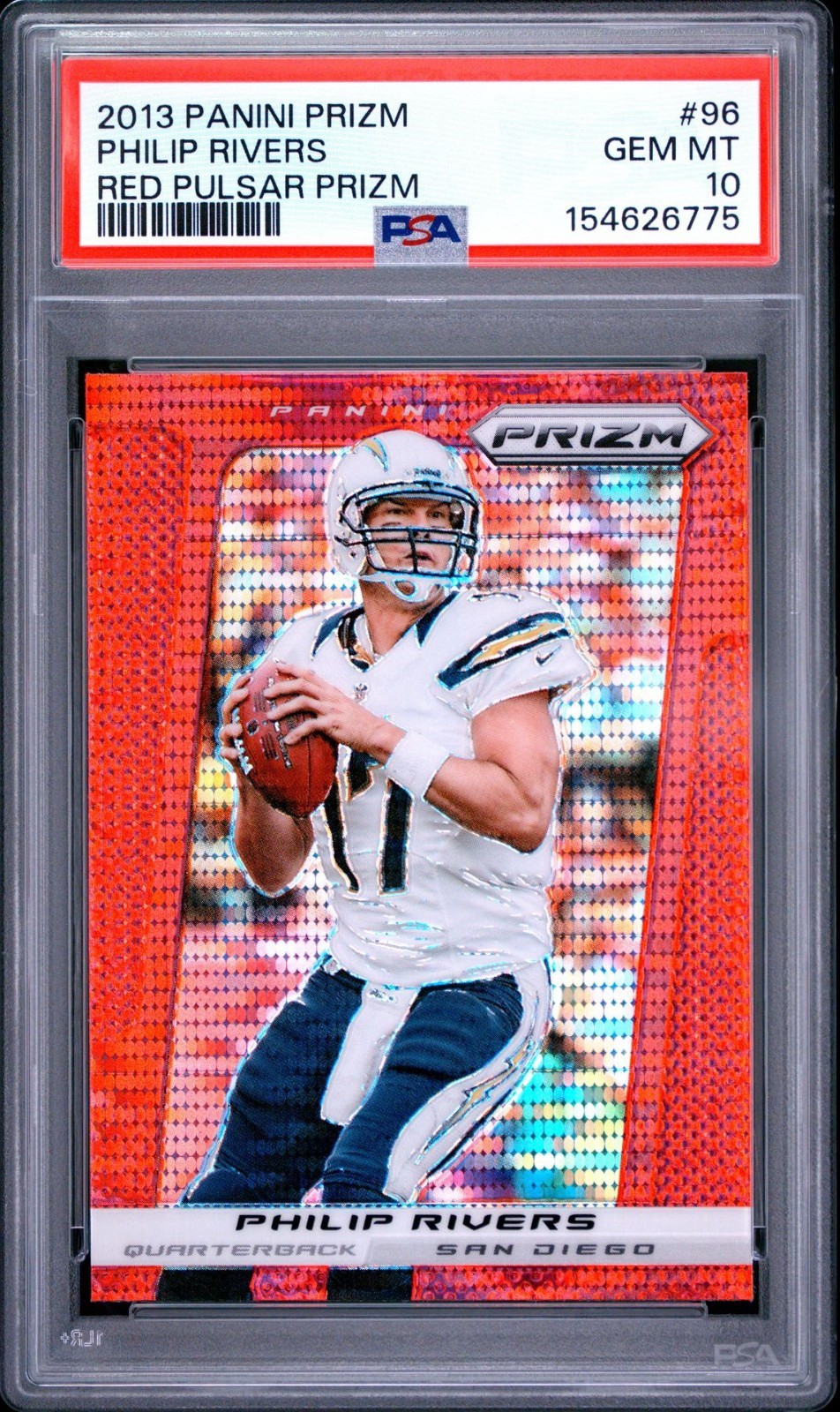 Philip Rivers PSA 10 Pop 1 2013 Panini Prizm Red Pulsar Parallel #96 Chargers