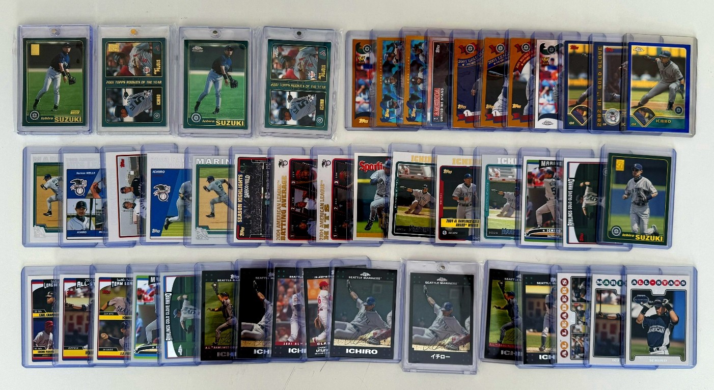 Ichiro Suzuki 2001-26 Topps Baseball Base/Insert/Chrome Lot-132 DIFFERENT Cards