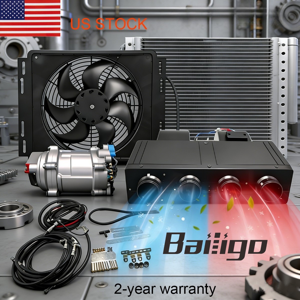 Universal 12V 12000 BTU Car AC Compressor Kit | Underdash Electric Air Condition Universal 12V 12000 BTU Car AC Compressor Kit | Underdash Electric Air Condition