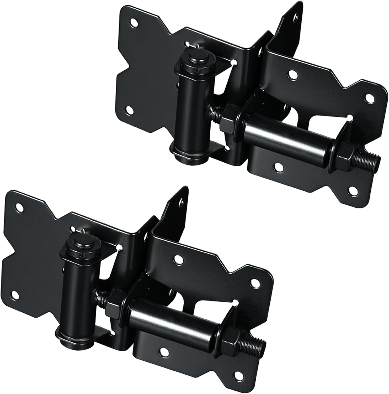 Carbon Steel Self-Closing Gate Hinges for Vinyl Wood Fence, Black Carbon Steel Self-Closing Gate Hinges for Vinyl Wood Fence, Black