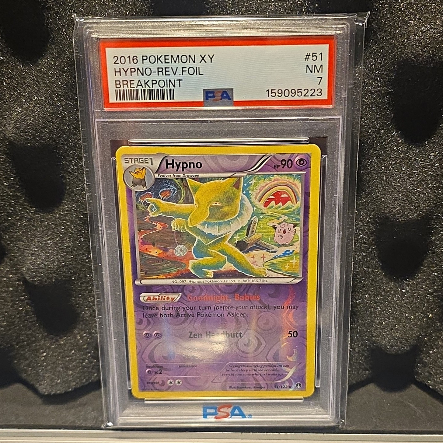 Hypno 51/122 Breakpoint Reverse Holo PSA 7 Near Mint Pokemon Hypno 51/122 Breakpoint Reverse Holo PSA 7 Near Mint Pokemon