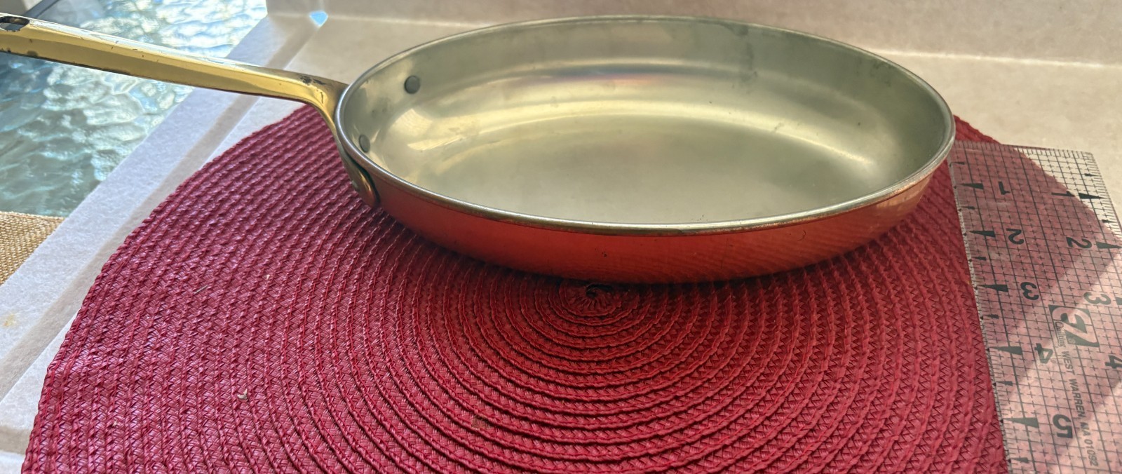Vintage Copper Saute Skillet 13.5 Inches Long