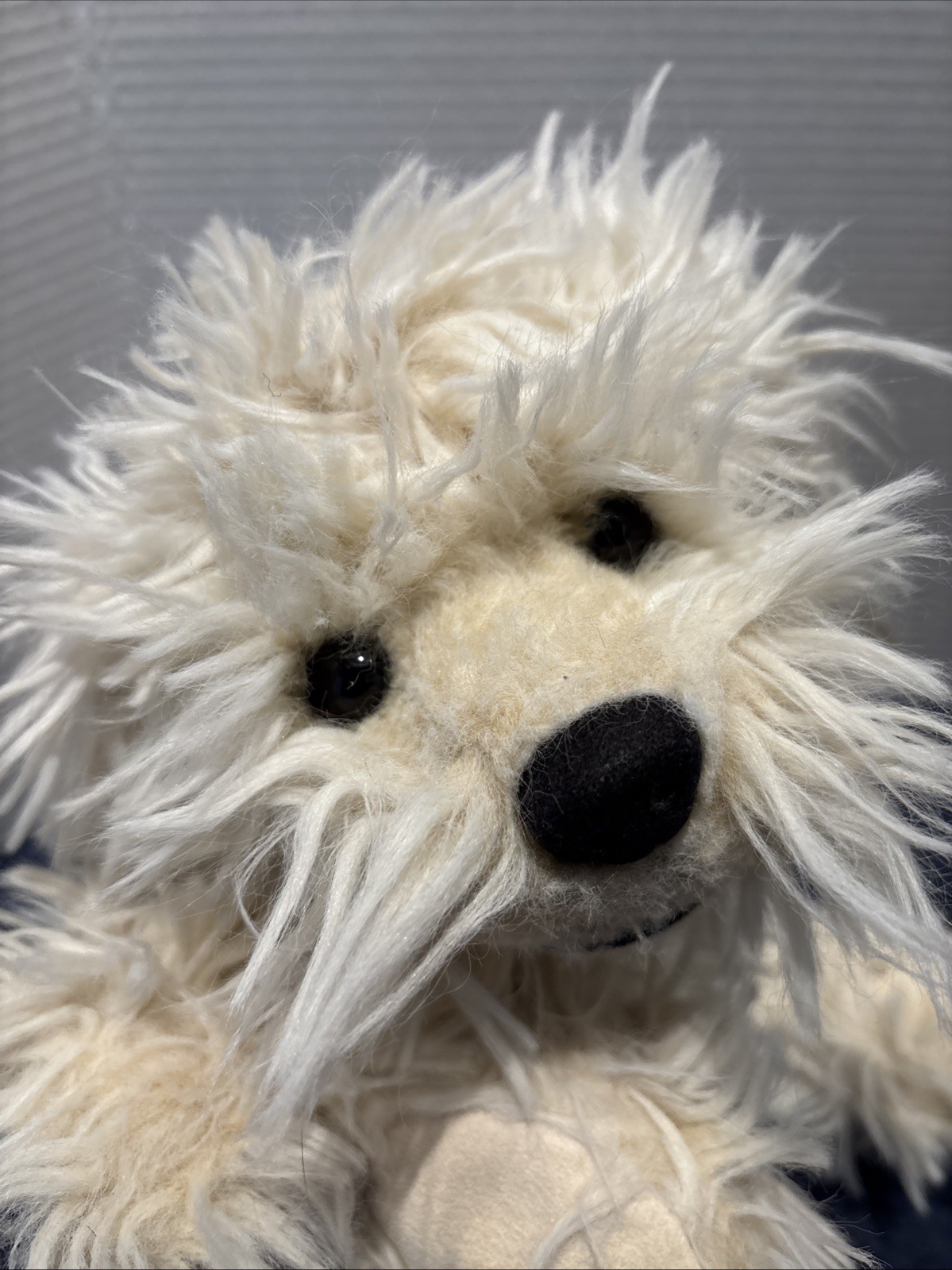 Gund Dreyfus 14” Plush Fluffy Shaggy White Dog 13030 Retired Long Hair Soft