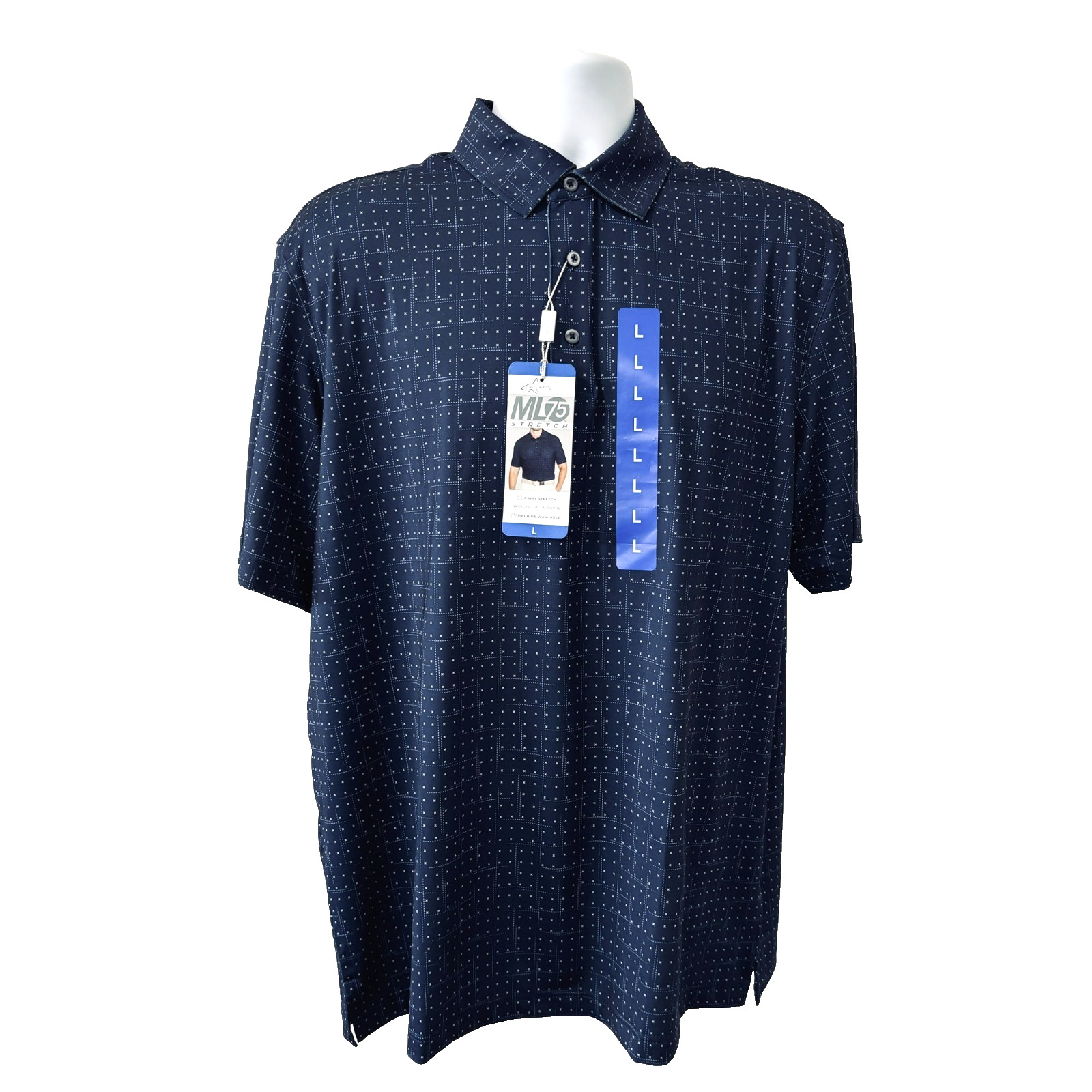 Greg Norman ML75 Golf Polo Shirt Mens Large Blue NWT Play Dry Short Sleeve Greg Norman ML75 Golf Polo Shirt Mens Large Blue NWT Play Dry Short Sleeve