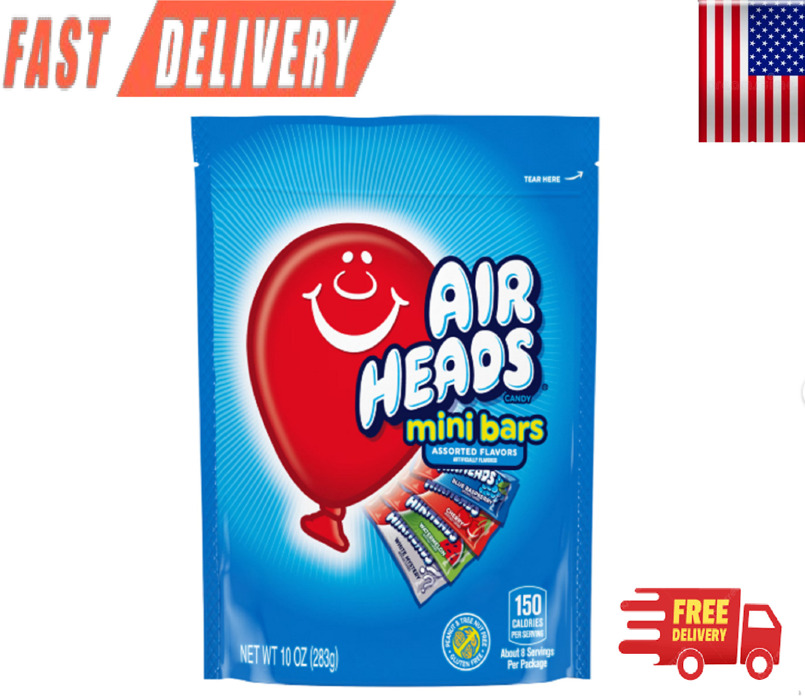 Airheads Candy Variety Bag, Individually Wrapped Assorted Fruit Mini Bars 10 oz Airheads Candy Variety Bag, Individually Wrapped Assorted Fruit Mini Bars 10 oz