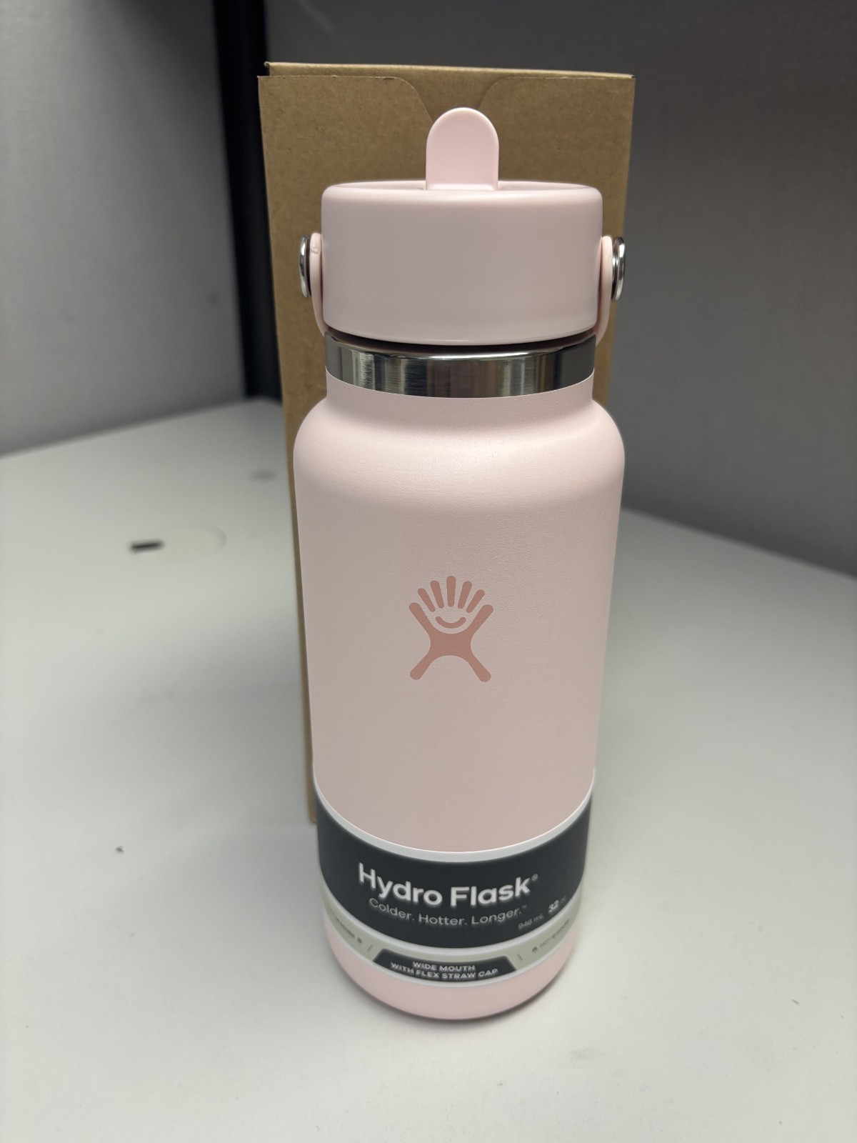Hydro Flask 32 oz Wide Mouth Flex Straw Cap Trillium Pink