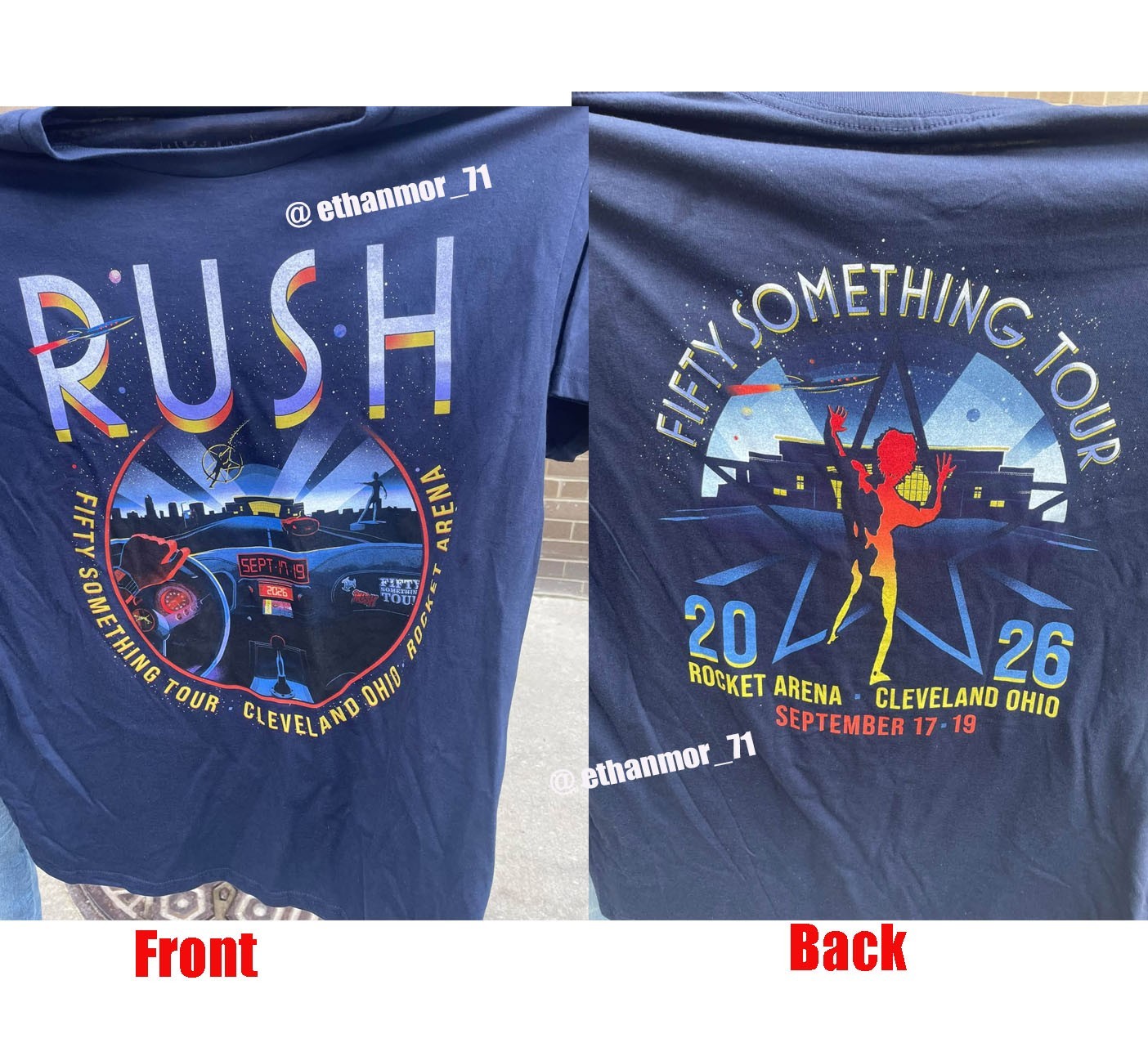 Rush Fifty Something Tour Cleveland OH Sep 17 & 19 2026 T-Shirt Reprint
