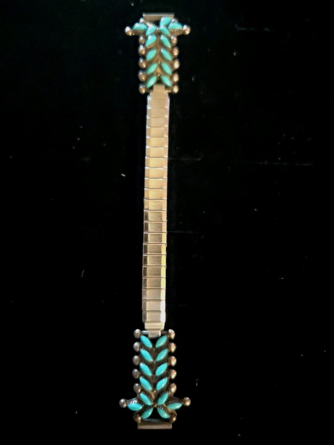 VTG 1988 Cordy Sanchez Zuni Needlepoint Turquoise Ladies\' Watch Tip Bracelet