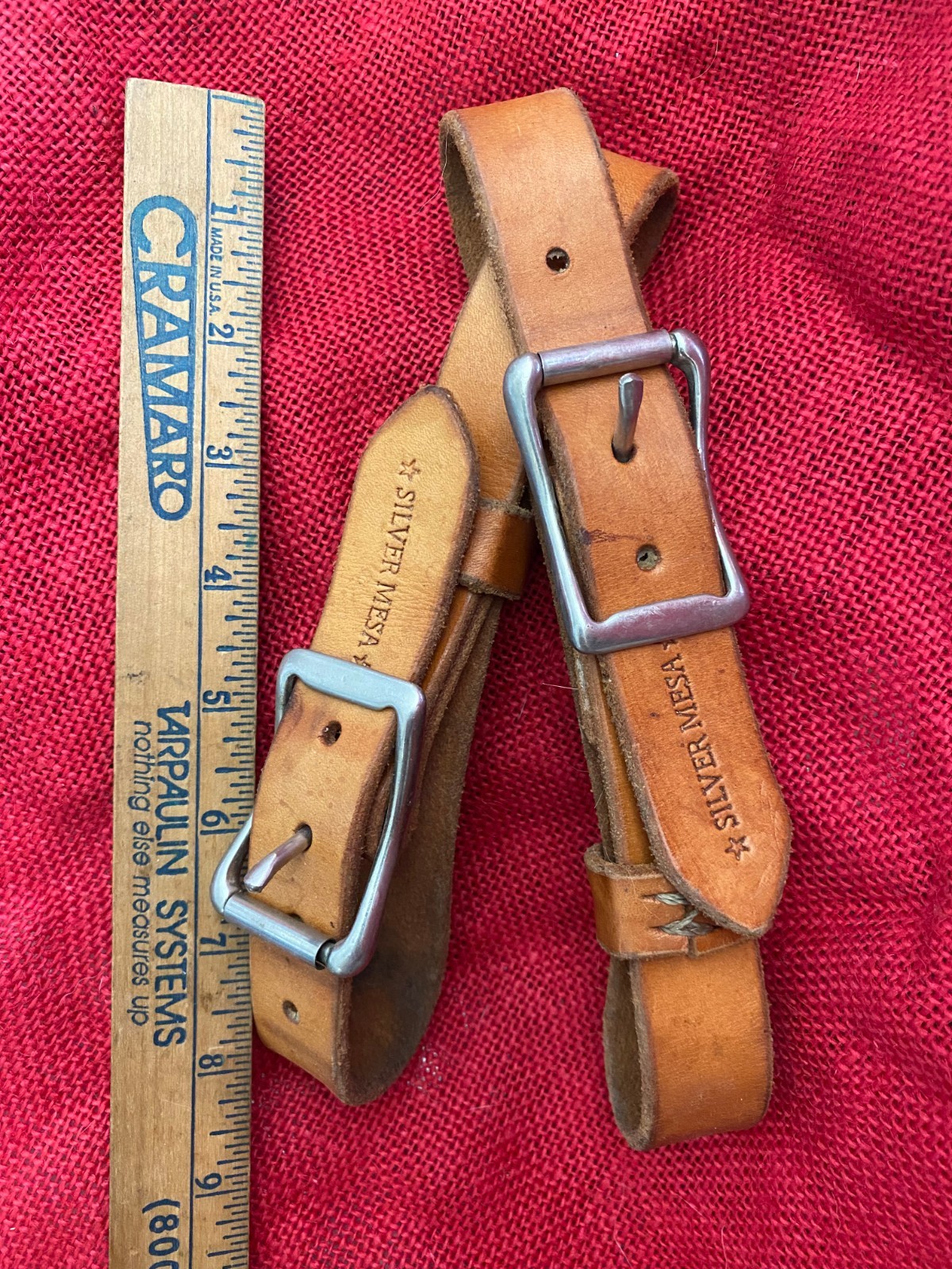 VINTAGE Silver Mesa western Breast Collar Tugs soft leather 