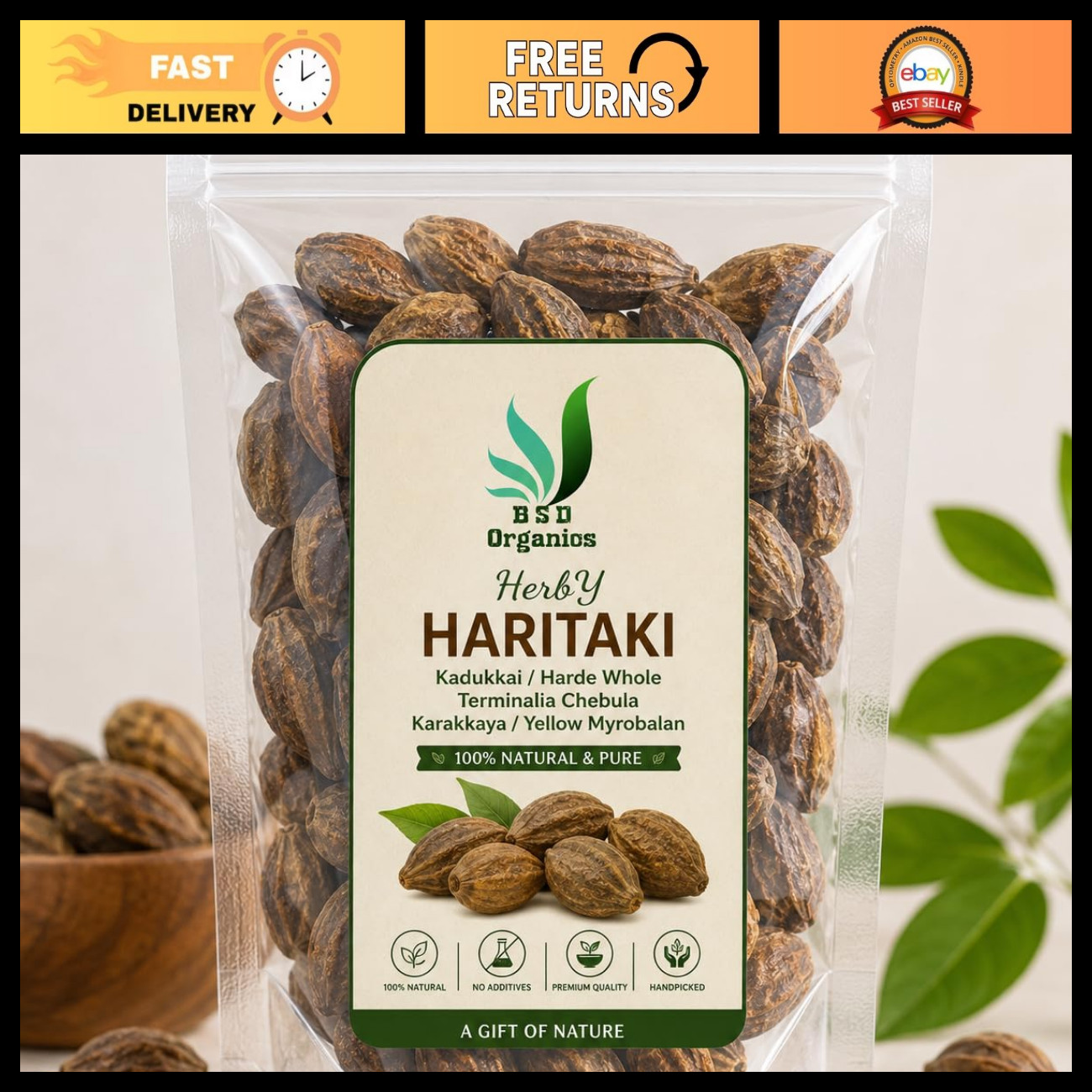 Organic Haritaki Whole - Terminalia Chebula - Kadukkai - 1kg (2.2 lbs) Superfood Organic Haritaki Whole - Terminalia Chebula - Kadukkai - 1kg (2.2 lbs) Superfood