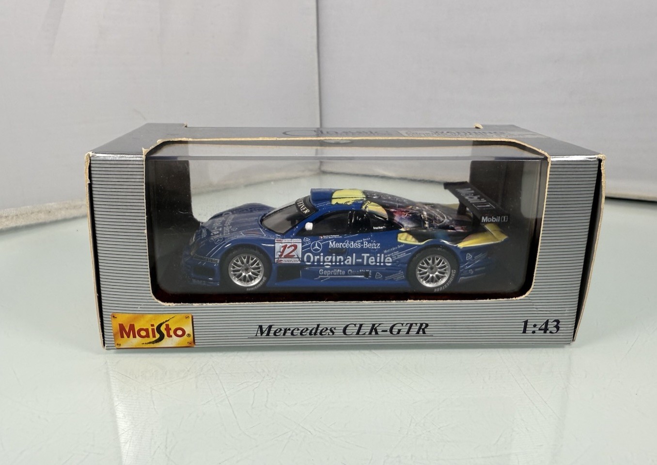 Maisto 1:43 Scale Mercedes Benz CLK-GTR #12 Original-Tele Blue GT Racing Diecast