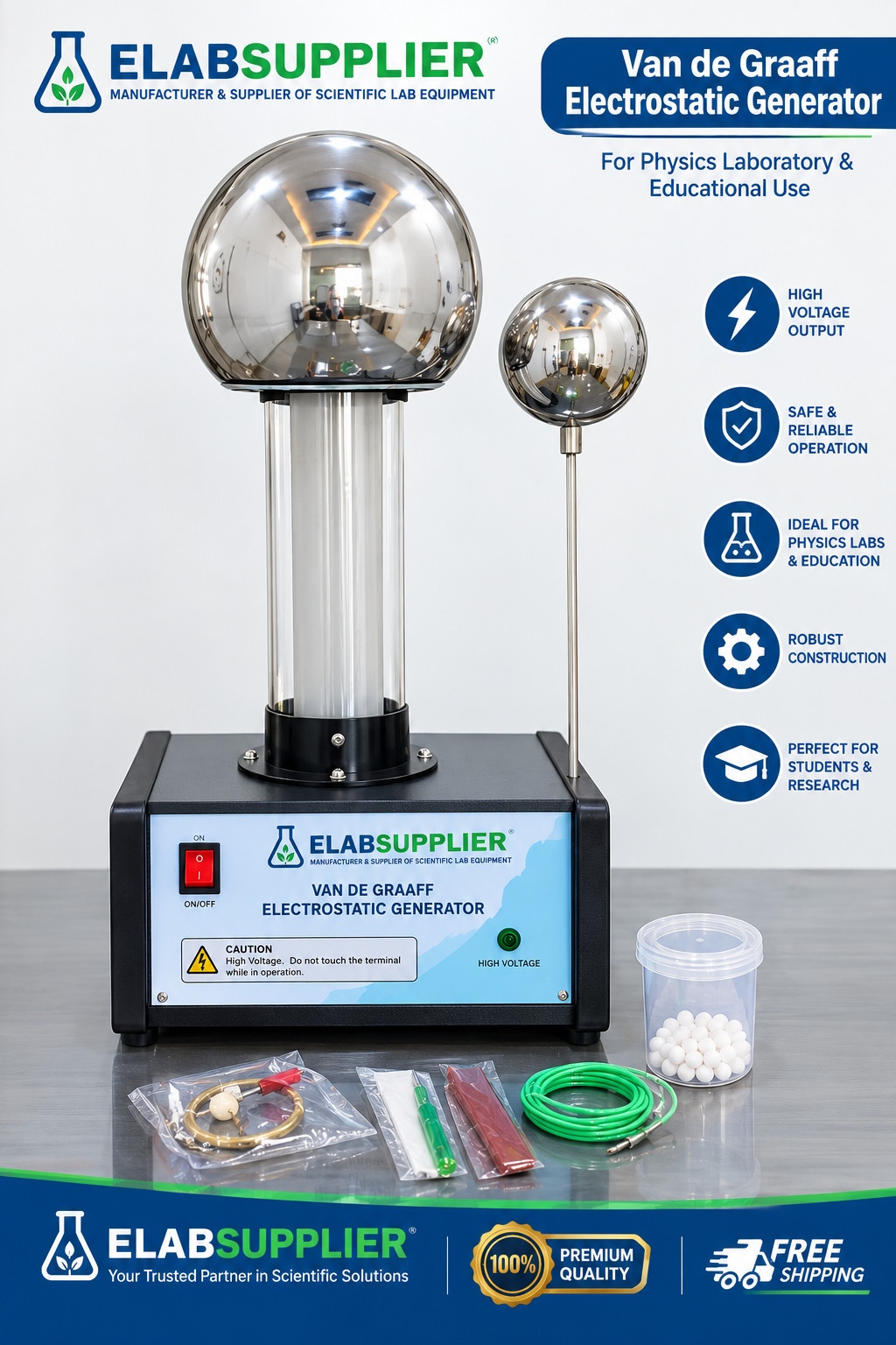 Van de Graaff Generator Electrostatic Machine Physics Lab Equipment