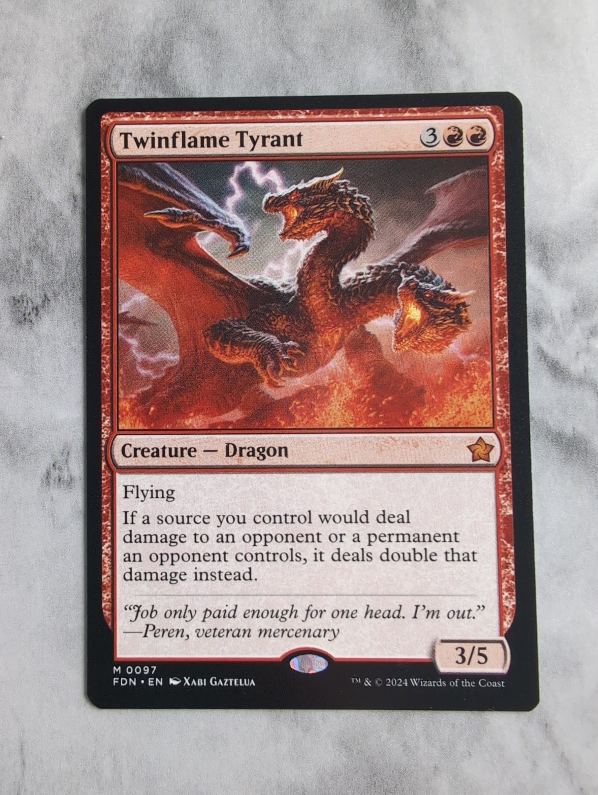 Twinflame Tyrant | MTG FDN Red Dragon Flying Double Damage Mythic | Unplayed NM Twinflame Tyrant | MTG FDN Red Dragon Flying Double Damage Mythic | Unplayed NM