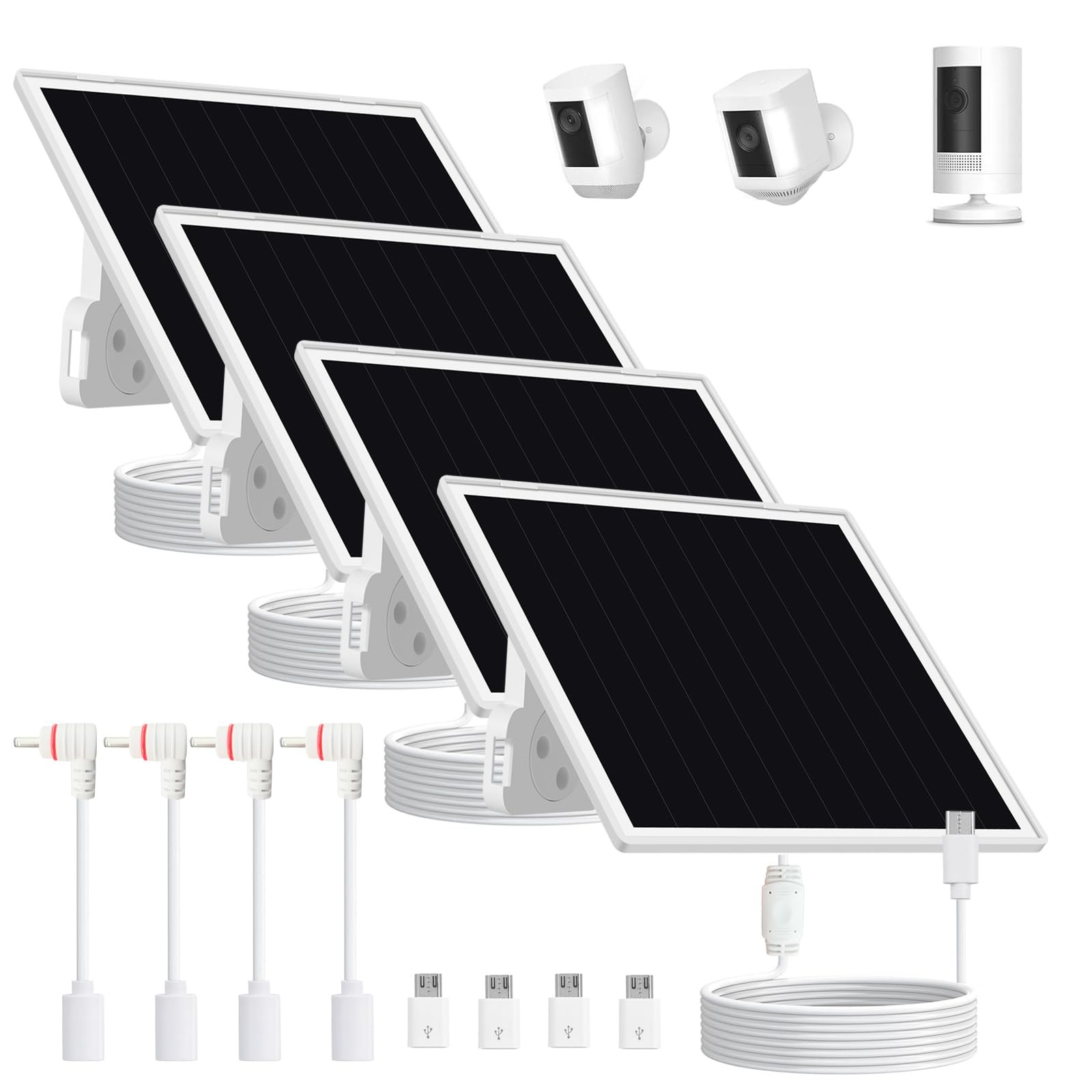 5W Solar Panel for Security Camera 4 Pack Trail Camera & Smart Bird Feeder 5W Solar Panel for Security Camera 4 Pack Trail Camera & Smart Bird Feeder