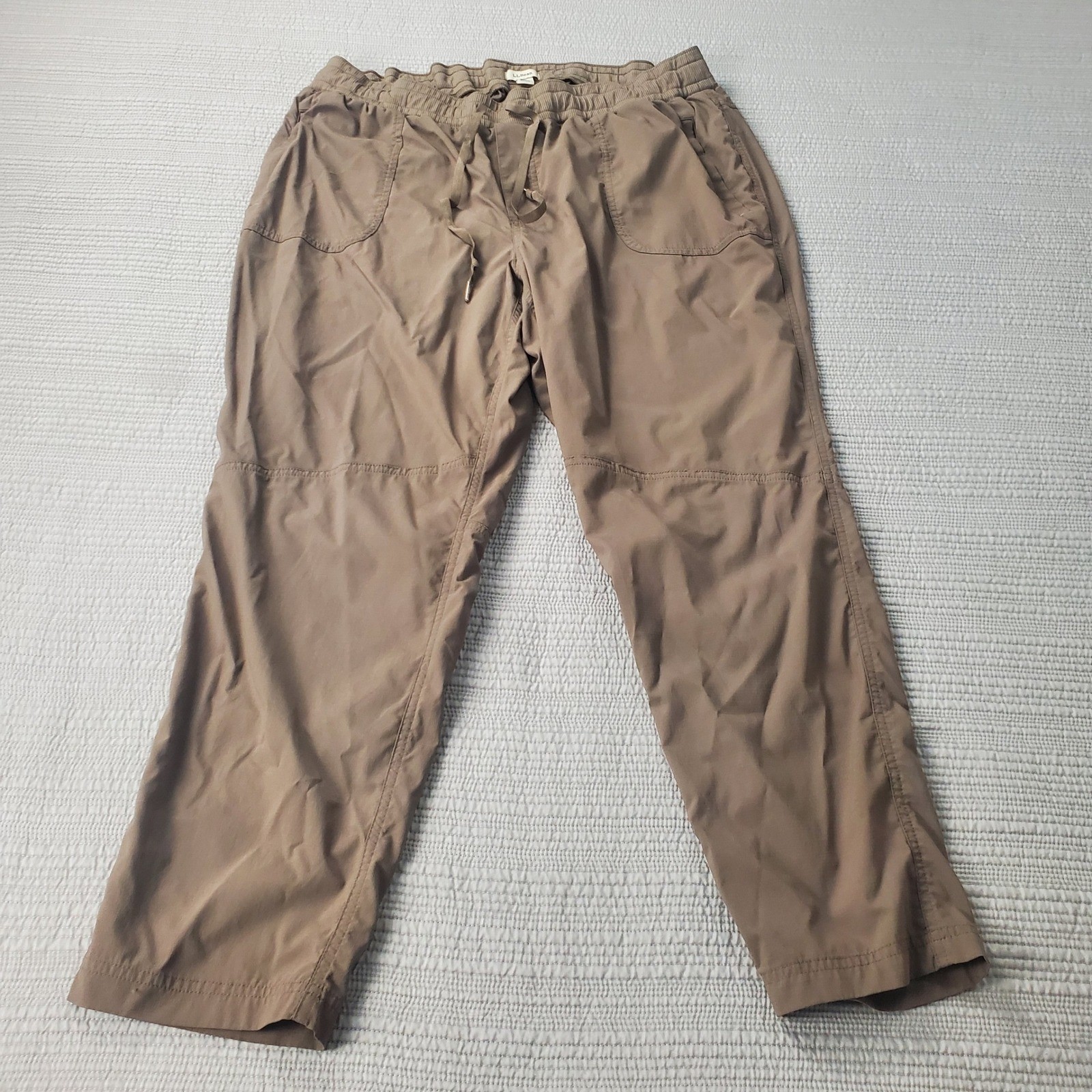 L.L.Bean Vista Camp Pants Womens 1X Plus Brown Ripstop Hiking Trousers 515230