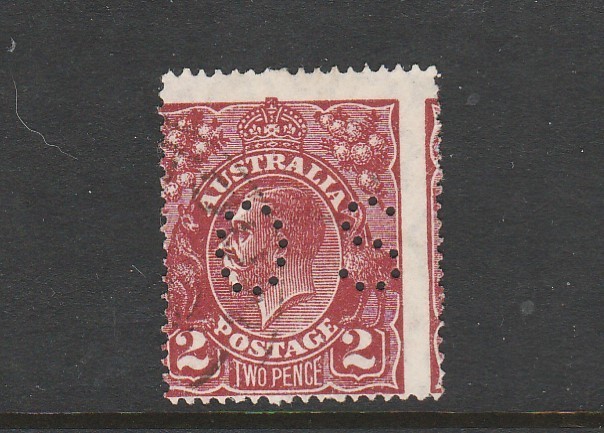 1927 KGV 2d RED-BROWN SMW PERF 14 MIS-PLACED PERFORATIONS BW 97BA EXTREMELY RARE 1927 KGV 2d RED-BROWN SMW PERF 14 MIS-PLACED PERFORATIONS BW 97BA EXTREMELY RARE