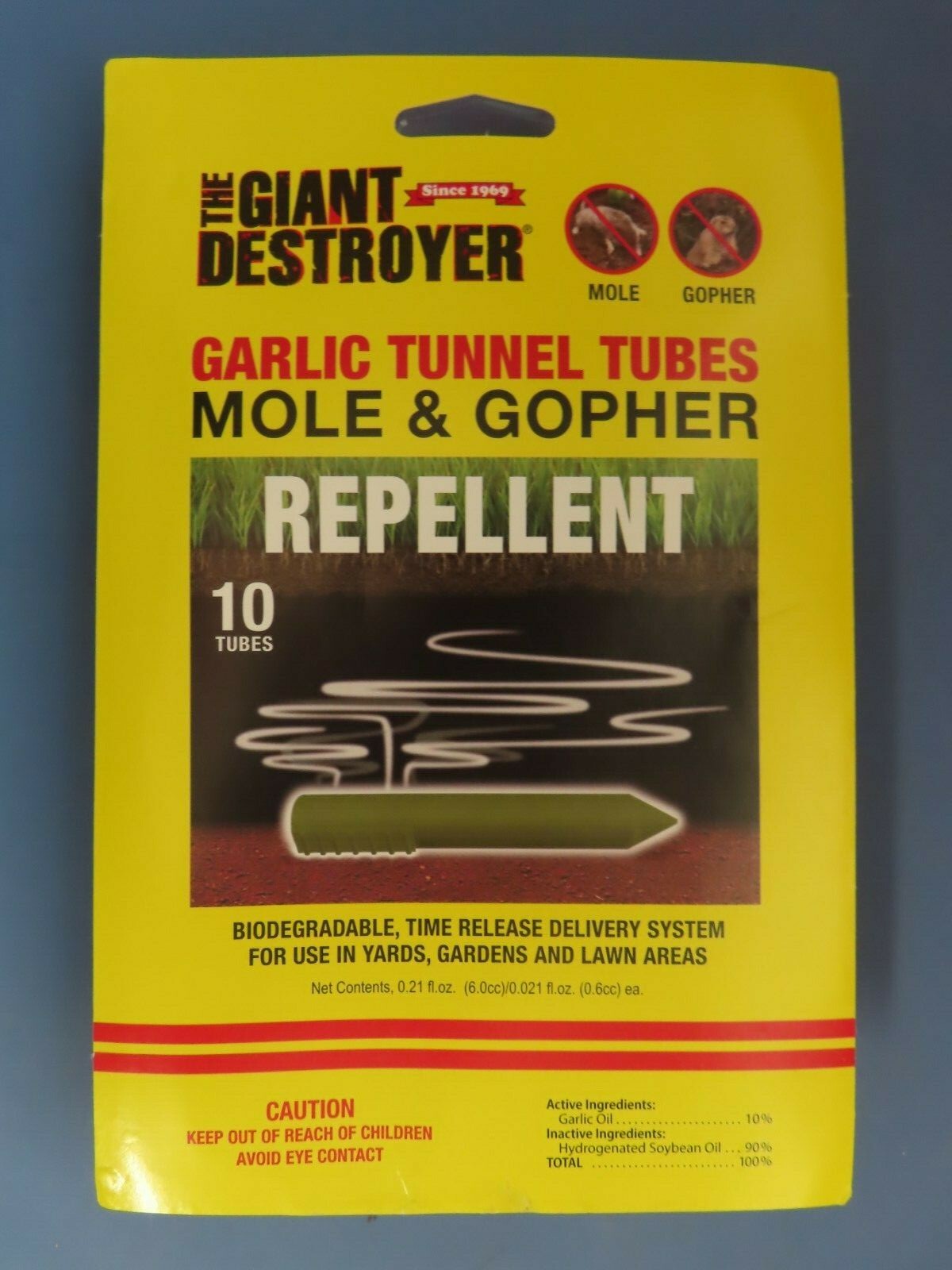 The Giant Destroyer Garlic Tunnel Tubes for Mole & Gopher pack of 10 tubes #410 The Giant Destroyer Garlic Tunnel Tubes for Mole & Gopher pack of 10 tubes #410