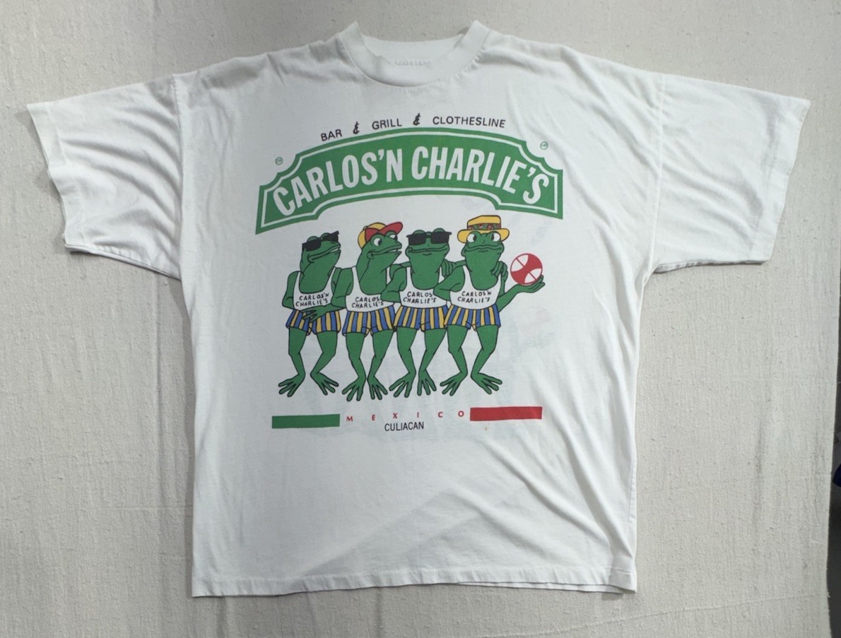 Vintage 90s Carlos n Charlies Frogging Mexico Culiacan T Shirt XL Single Stitch Vintage 90s Carlos n Charlies Frogging Mexico Culiacan T Shirt XL Single Stitch