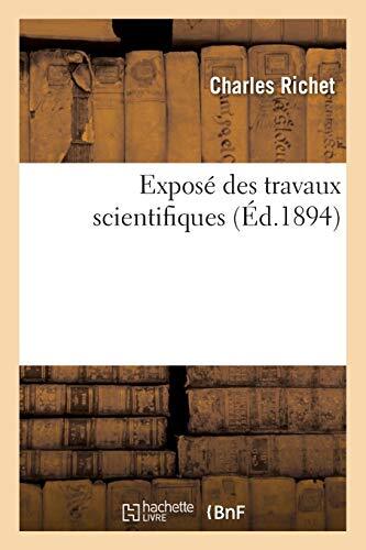 Expose des travaux scientifiques                                               