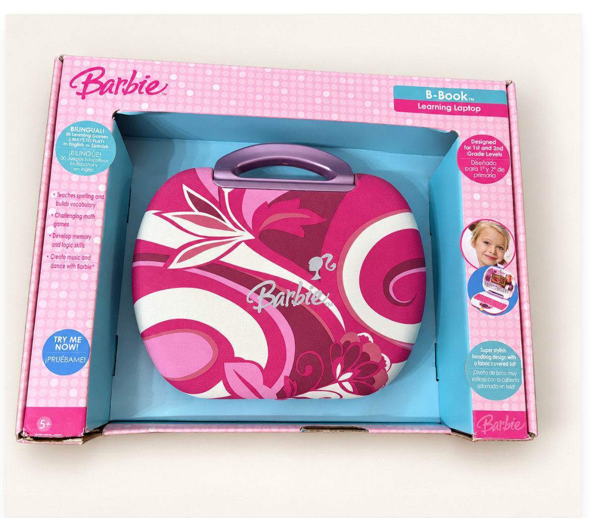 2006 Barbie B-Book Learning Laptop Oregon Scientific Bilingual Boxed Untested