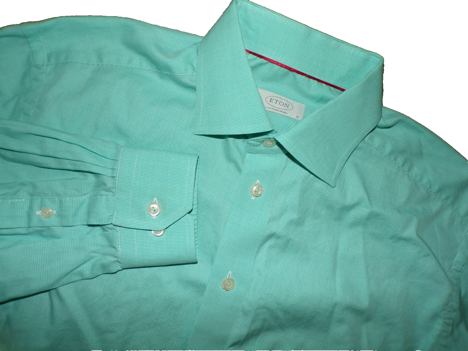 Eton Mens Teal Blue Contemporary Fit Micro Check Twill Button Down Shirt 16 41 Eton Mens Teal Blue Contemporary Fit Micro Check Twill Button Down Shirt 16 41