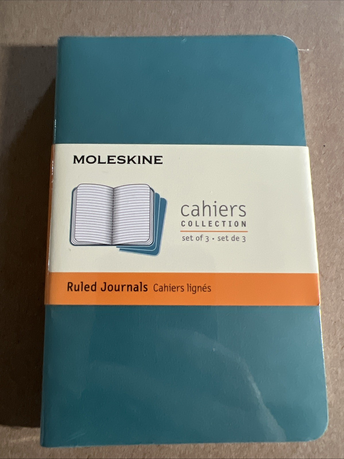 Moleskine Cahier Journal, Pack Of 3, 3.5” x 5.5”, Lined, Brisk Blue, New, Sealed