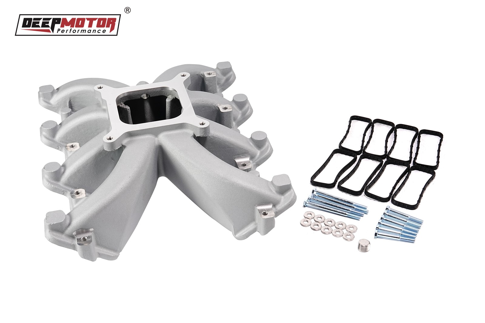 Deepmotor Aluminum Single Plane Intake Manifold for Gen III LS1 LS2 LS6 Silver