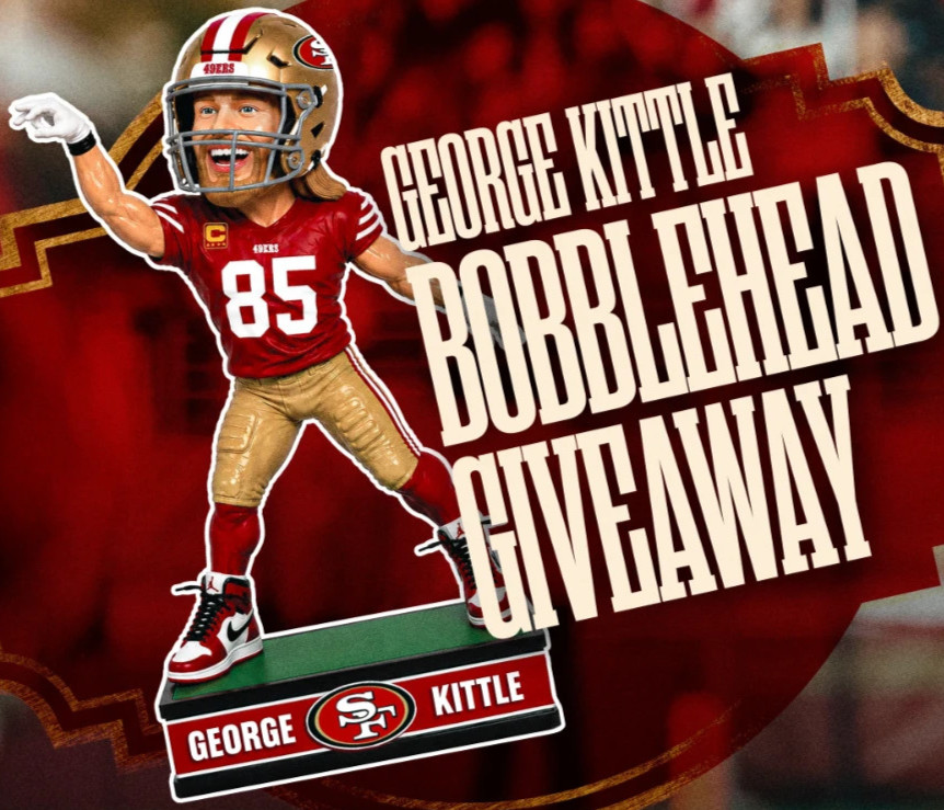 PRESALE San Francisco 49ers Niners 9/27/26 George Kittle Bobblehead vs Cardinals PRESALE San Francisco 49ers Niners 9/27/26 George Kittle Bobblehead vs Cardinals