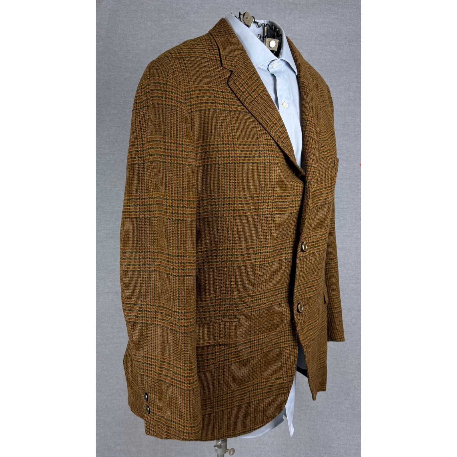 Vintage Royal York Bond Clothes Glen Plaid Blazer Orange 3 Button Sport Coat 50s Vintage Royal York Bond Clothes Glen Plaid Blazer Orange 3 Button Sport Coat 50s