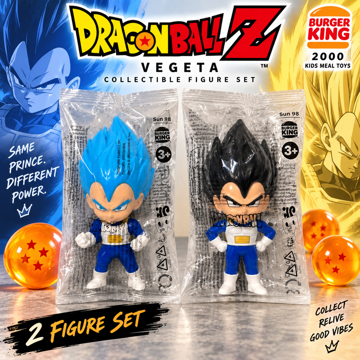 Burger King Dragon Ball Z VEGETA Normal and Blue