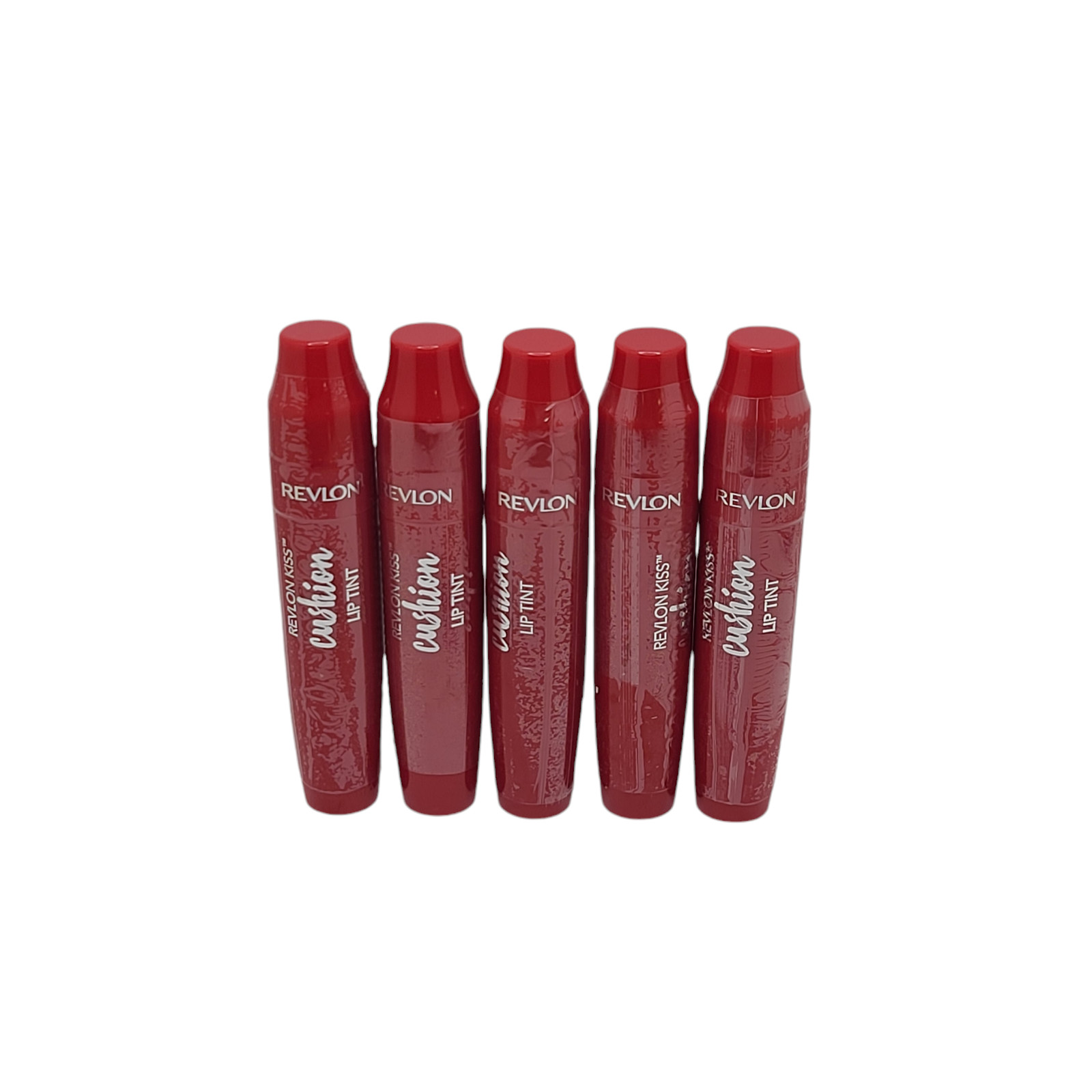 5 Pack Revlon Kiss Cushion Lip Tint Lipstick, Crimson Feels