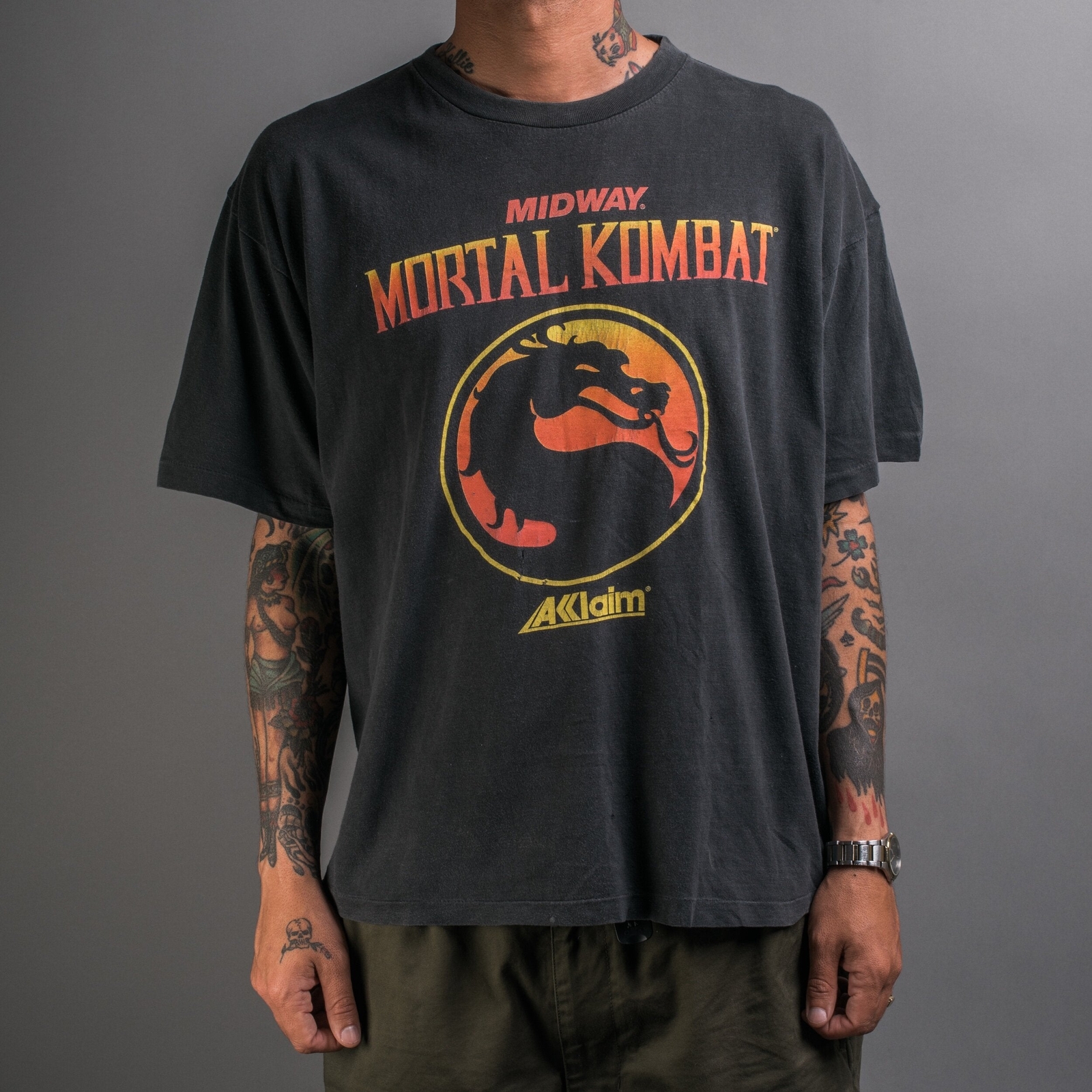 Vtg 1993 Mortal Kombat Video Game Release Promo T-Shirt Cotton