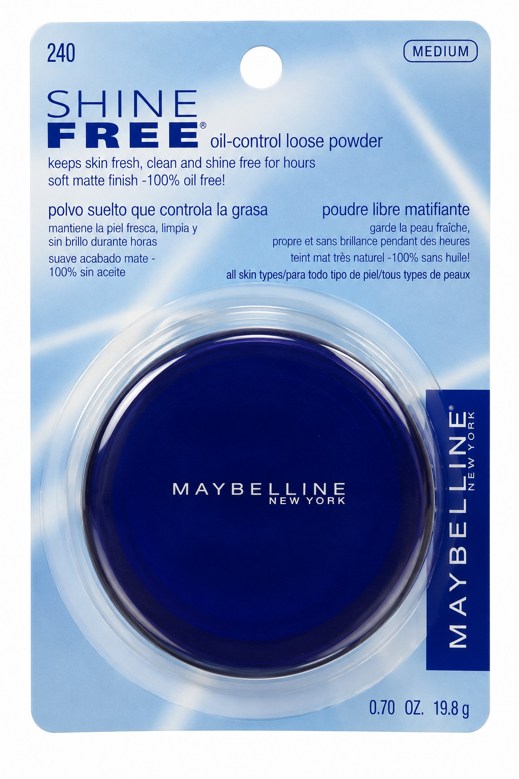 Maybelline Shine Free Oil-Control Loose Powder Medium 240 0.7 oz New