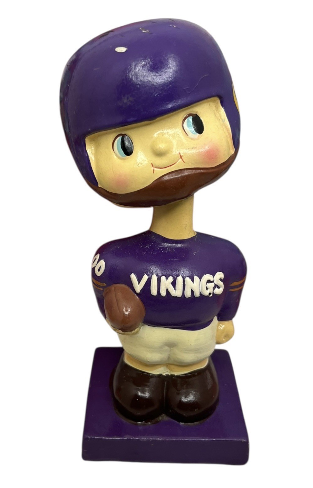 Vintage 1961 - 1963 Minnesota Vikings Square Base Nodder Bobblehead Early Old Vintage 1961 - 1963 Minnesota Vikings Square Base Nodder Bobblehead Early Old