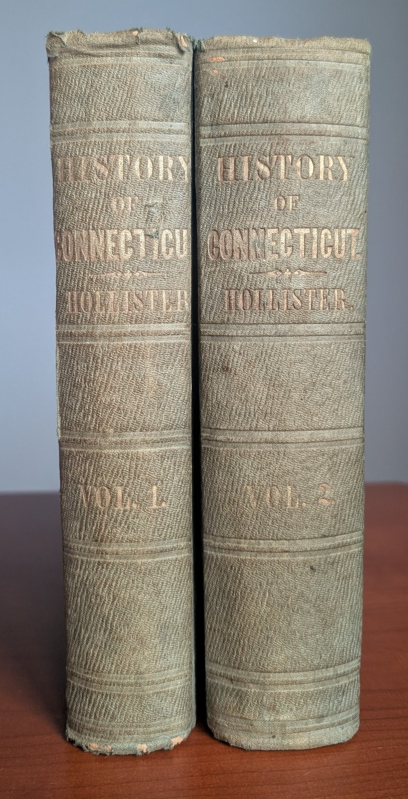History of Connecticut G.H. Hollister 1855 2 Vol Set Antique Illustrated