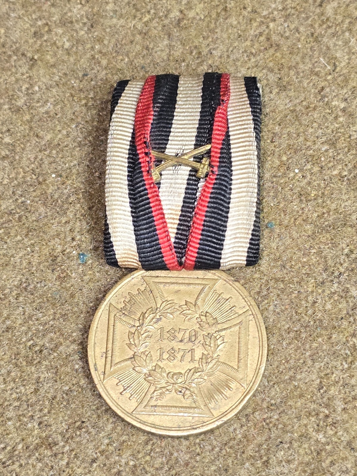 German 1870-1871 War Commemorative Medal with Swords.