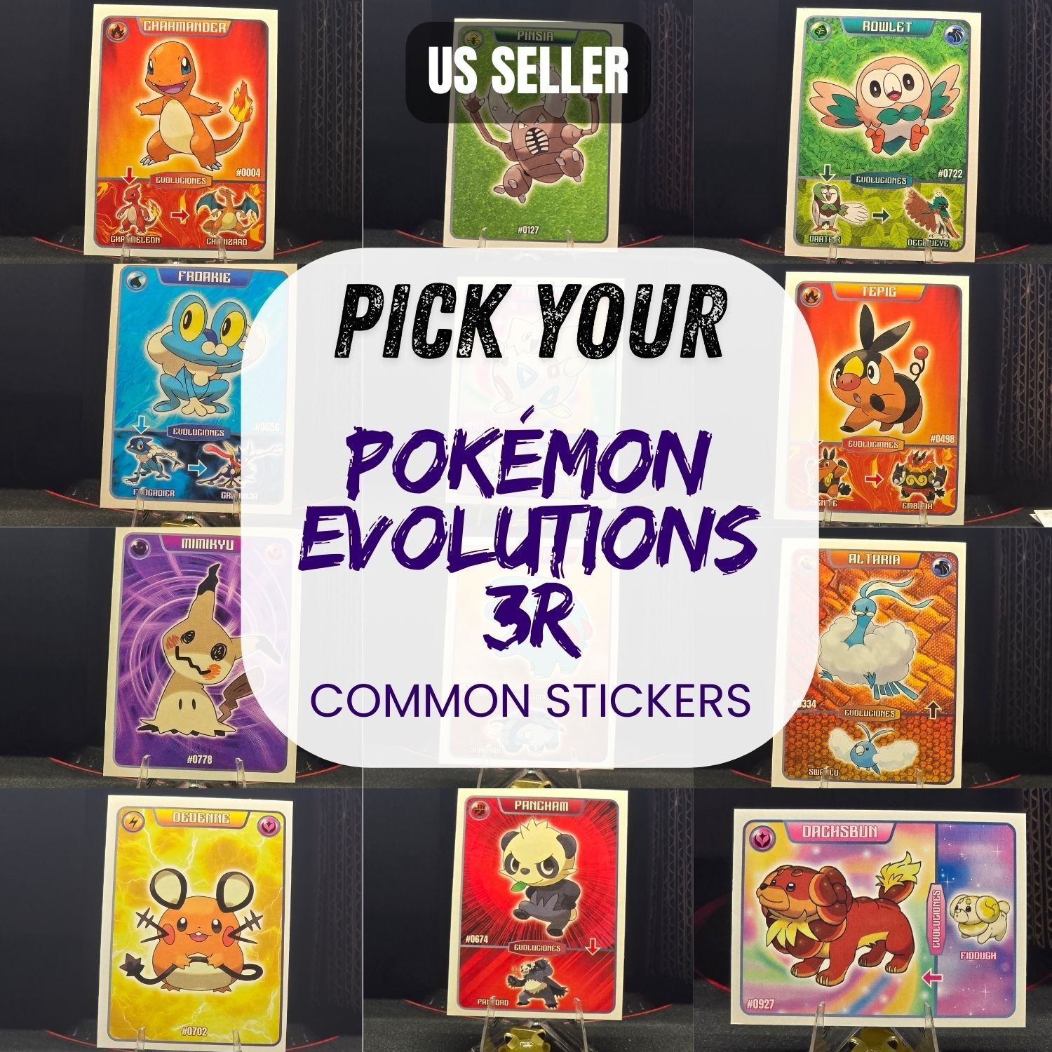 Pick Your - Pokémon Evolutions 3R Sticker [commons] OVER +180 TO CHOOSE FROM