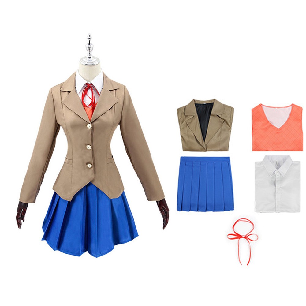 Doki Doki Literature Club Monika Cosplay Costumes Sayori Yuri Natsuki Costume