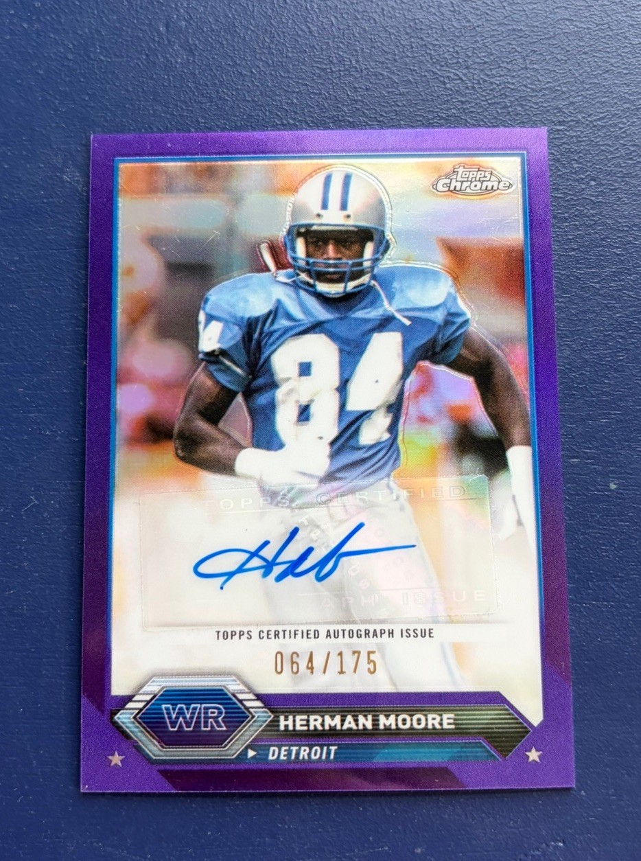 DAMAGED 2023 Topps Composite Chrome AUTO Purple Refractor HERMAN MOORE  /175 