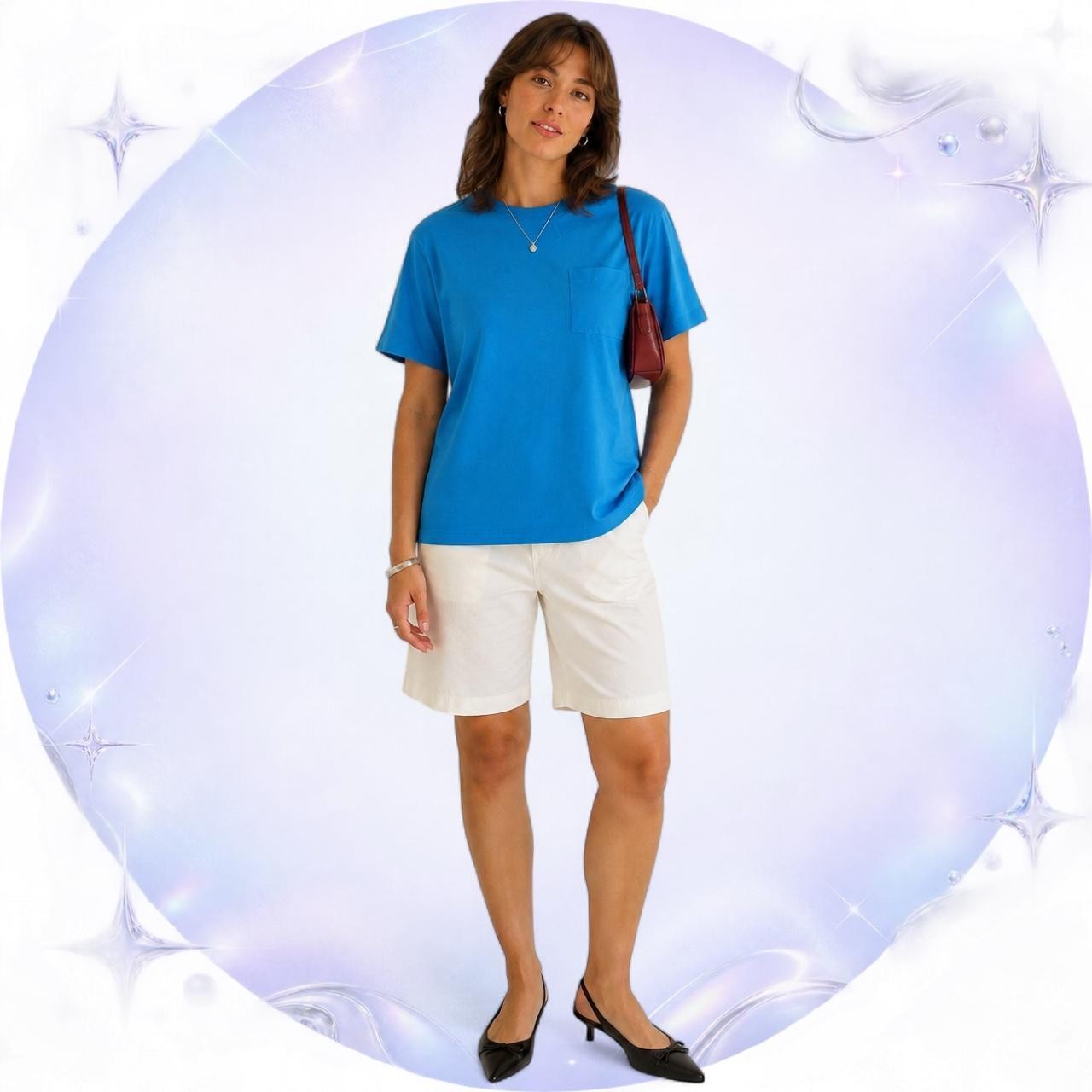 Vintage Jaclyn Smith Turquoise Rayon Pocket Top
