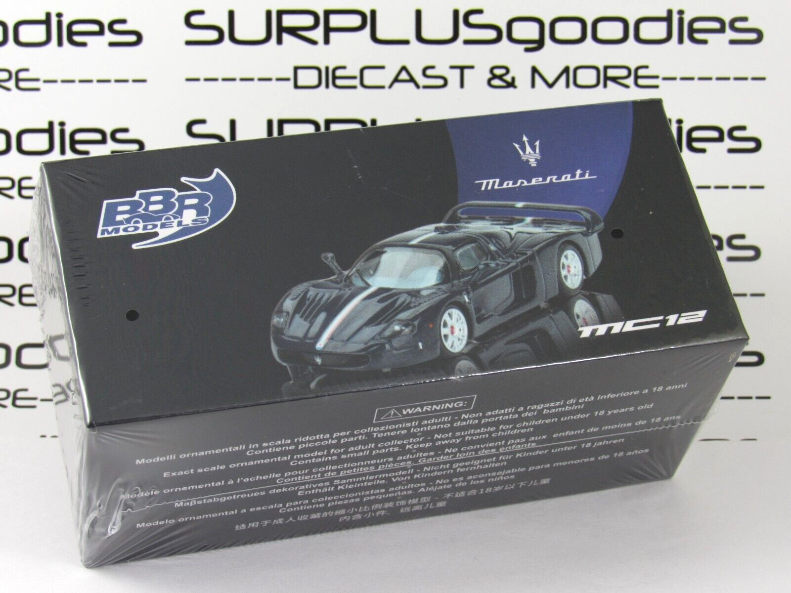 2024 BBR Models 1:64 Blue Metallic w/Stripe MASERATI MC12 Stradale #BBRDIE6416